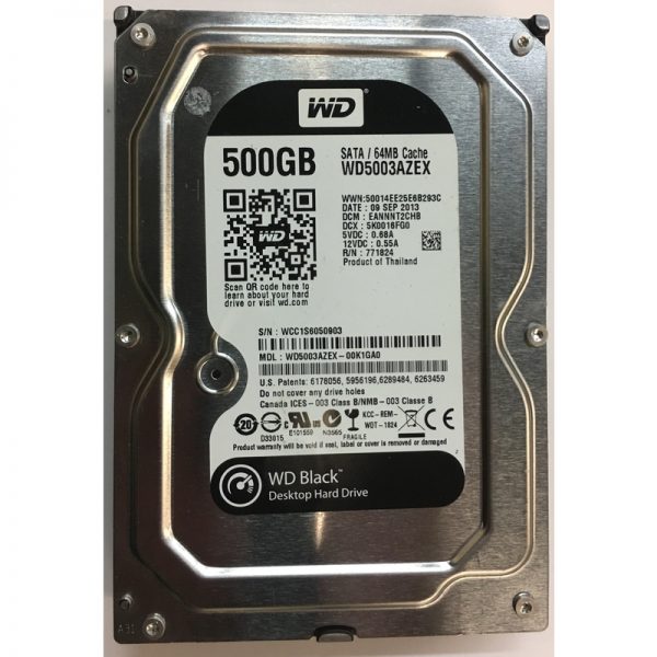 WD5003AZEX-00K1GA0 - Western Digital 500GB 7200 RPM SATA 3.5" HDD
