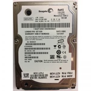 9S513G-070 - Seagate 160GB 7200 RPM SATA 2.5" HDD