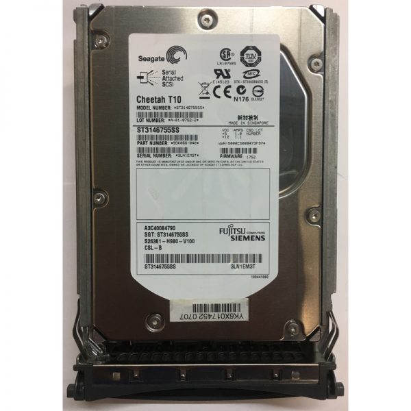 ST3146755SS - Fujitsu/Siemens 146GB 10K RPM SAS 3.5" HDD w/ tray