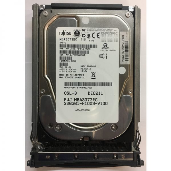 CA06778-B13700FS - Fujitsu/Siemens 73GB 15K RPM SAS 3.5" HDD w/ tray