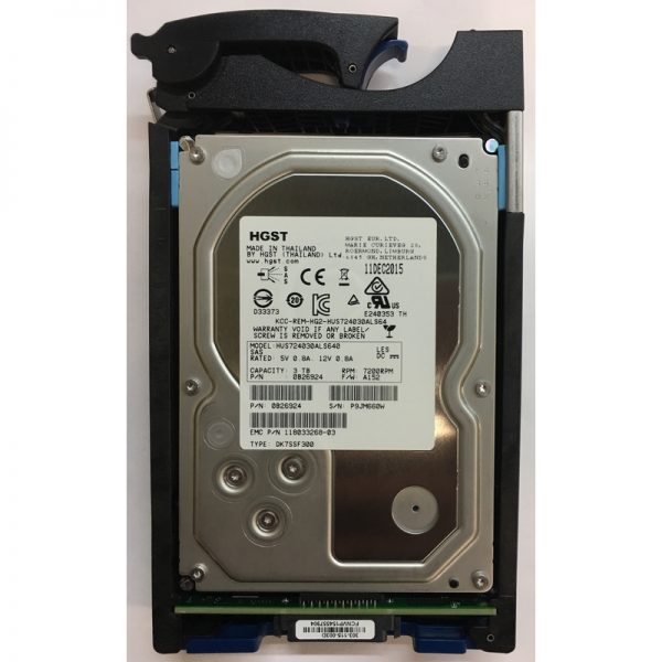 118033268-03 - Data Domain 3TB 7200 RPM SAS 3.5" HDD  for ES30 15 bay enclosures