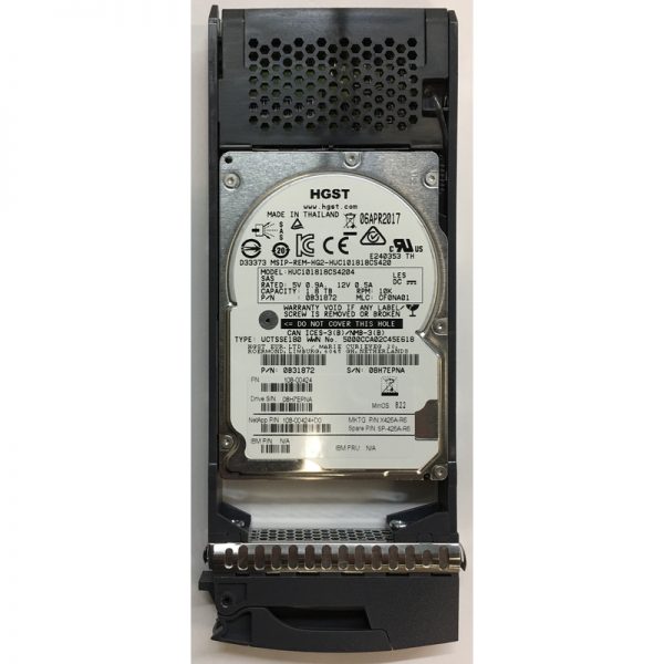108-00424+D0 - NetApp 1.8TB 10K RPM SAS 2.5" HDD for DS2246 24 bay enclosure, DS224C 24 bay enclosure, FAS2750, FAS2650, FAS2552, FAS2240