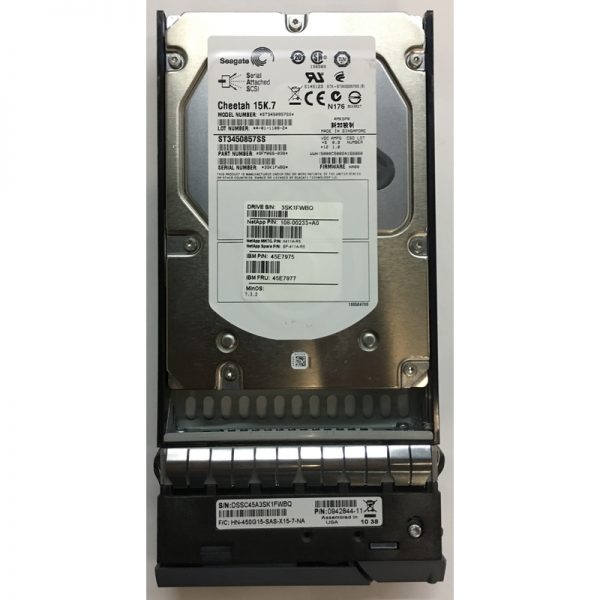 9FM066-038 - NetApp 450GB 15K RPM SAS 3.5" HDD w/ tray for DS4243 24 bay enclosure