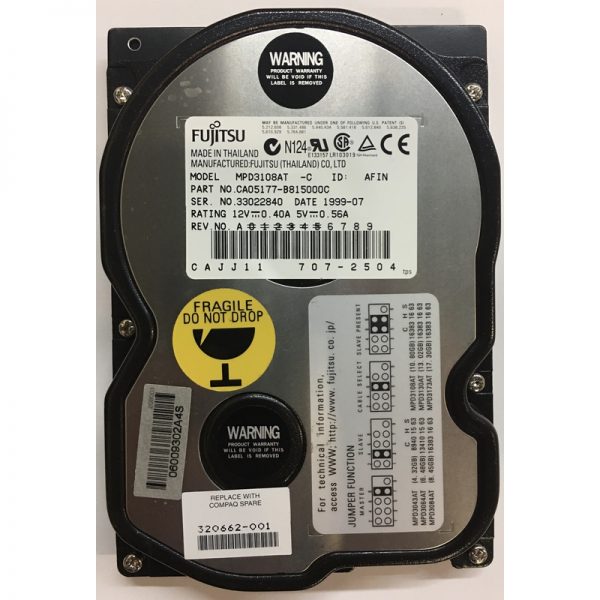 CA05177-B815000C - Fujitsu 10GB 5400 RPM IDE 3.5" HDD