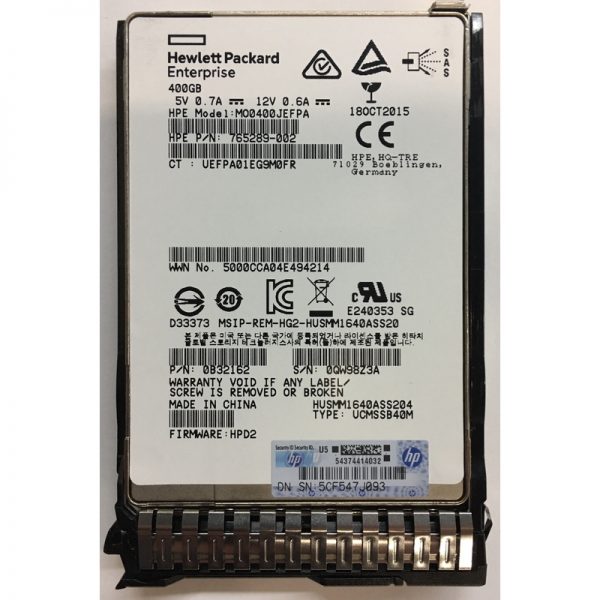 0B32162 - HP 400GB SSD SAS 2.5" HDD 2.5" SSD w/ tray