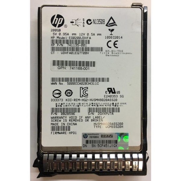741168-001 - HP 200GB SSD SAS 2.5" HDD 12Gbs w/ tray