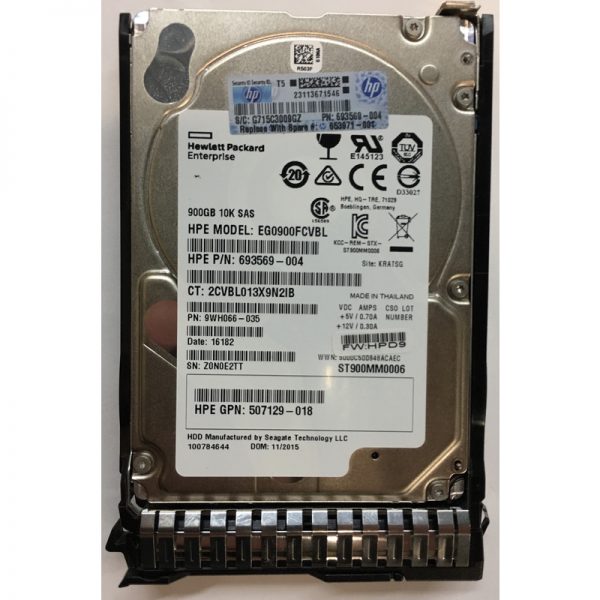 9WH066-035 - HP 900GB 10K RPM SAS 2.5" HDD w/G8/G9 tray