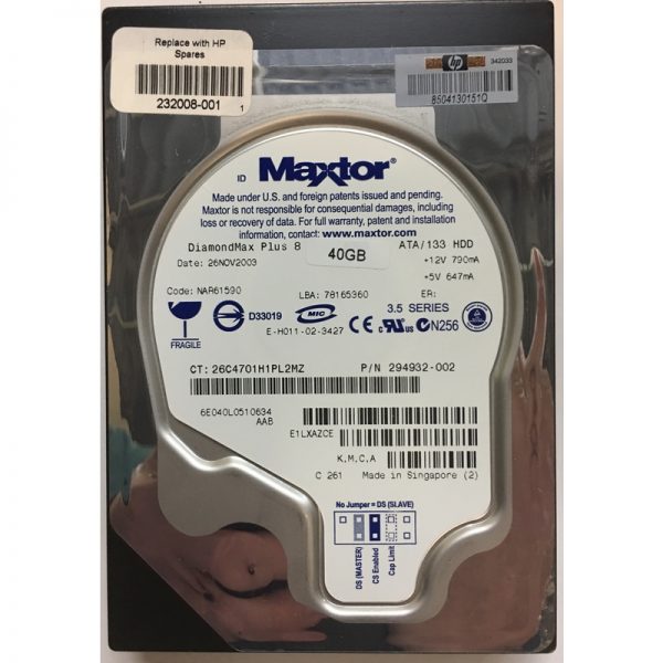 232008-001 - HP 40GB 7200 RPM IDE 3.5" HDD