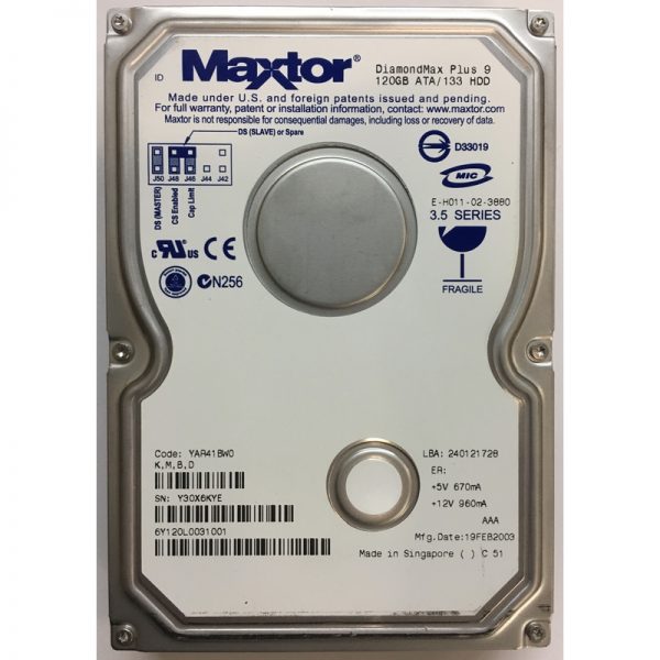 6L120L0 - Maxtor 120GB 7200 RPM IDE 3.5" HDD