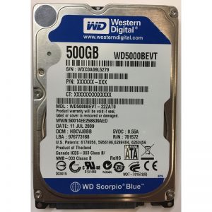 WD5000BEVT-22ZAT0 - Western Digital 500GB 5400 RPM SATA 2.5" HDD