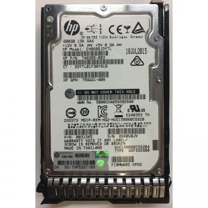 759221-006 - HP 600GB 15K RPM SAS 2.5" HDD W/ G8 tray