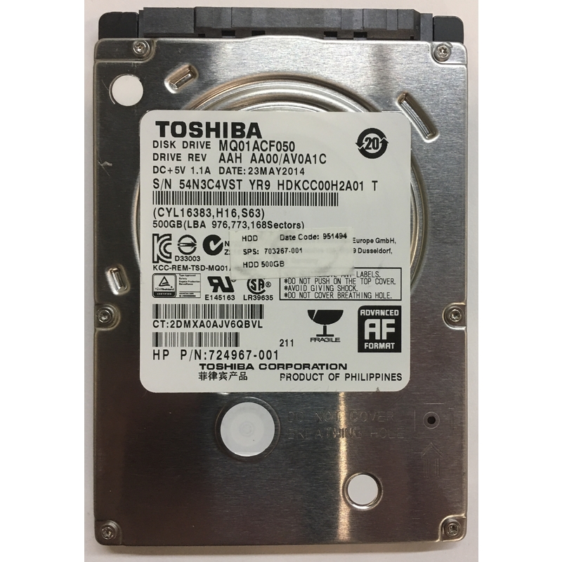 703267-001 – HP 500GB 7200 RPM SATA 2.5″ HDD