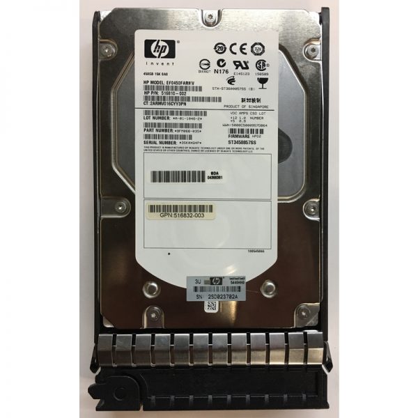 EF0450FARMV - HP 450GB 15K RPM SAS 3.5" HDD dual port w/ tray