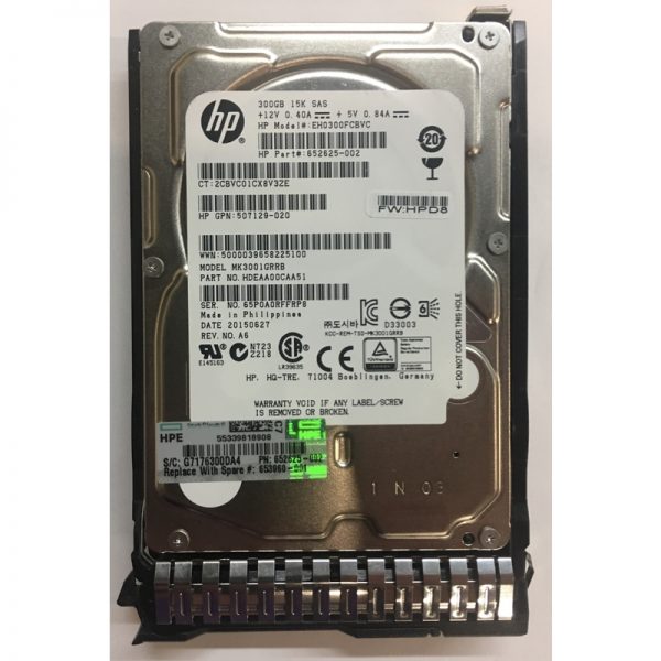 EH0300FCBVC - HP 300GB 15K RPM SAS 2.5" HDD w/ G8  tray