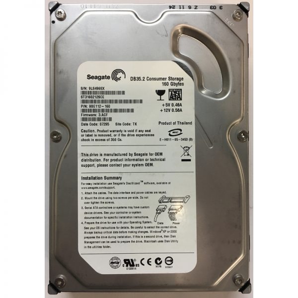 ST3160212SCE - Seagate 160GB 7200 RPM IDE 3.5" HDD