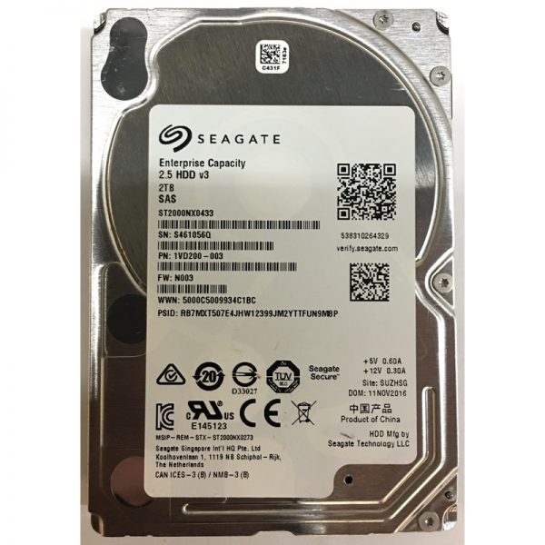 ST2000NX0433 - Seagate 2TB 7200 RPM SAS 2.5" HDD