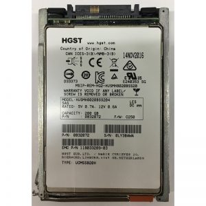 118033289-03 - EMC 200GB SSD SAS 2.5" HDD for VNX51000, 5300, 5400, 5500, 5600, 5700, 5800, 7500, 7600, 8000, 25 and 120 bay enclosures, VNXe1600, 3150, 3200, 3300 series