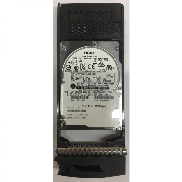 0B31872 - NetApp 1.8TB 10K RPM SAS 2.5" HDD for DS224C, DS2246 24 bay enclosures