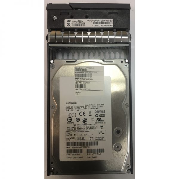 45E7953 - NetApp 300GB 15K RPM SAS 3.5" HDD w/ tray for DS4243 24 bay enclosure