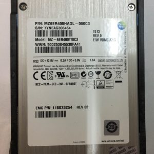 MZ6ER400HAGL-000C3 - EMC 400GB SSD SAS 2.5" HDD  for VNX5200, 5400, 5600, 5800, 7600, 8000, 25 bay disk enclosures and VNX5400, 5600, 5800, 7600, 8000 120 disk enclosures