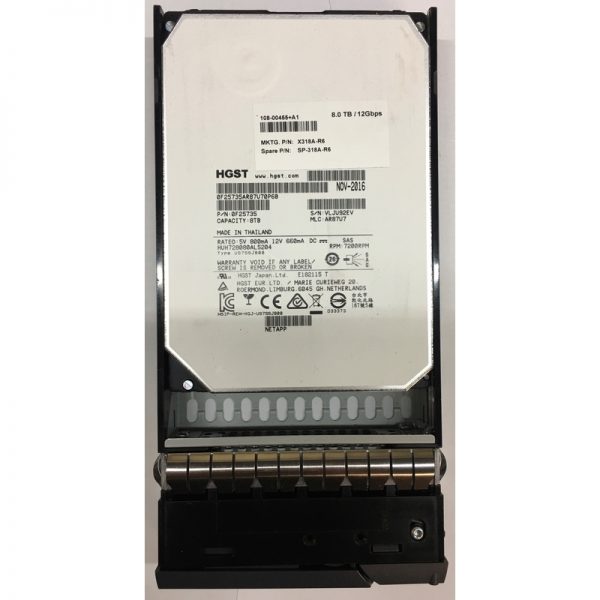 0F25735 - Netapp 8TB 7200 RPM SAS 3.5" HDD for DS4246 24 bay enclosure, DS212C 12 bay enclosure, FAS2240-4, FAS2240, FAS2240A-4, FAS2554, FAS2554A, FAS2220, FAS2220A, FAS2620, FAS2620A, DS212C, FAS2720, FAS2720A series