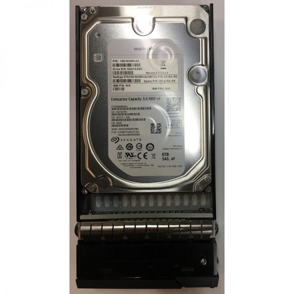 108-00389+A0 - Netapp 6TB 7200 RPM SAS 3.5" HDD for DS4246 24 bay enclosure, DS212C 12 bay enclosure and FAS2220, 2240, 2554, 2620, 2720A series.