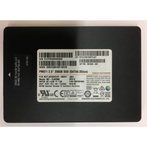 MZ7LN256HCHP-000H1 - HP 256GB SSD SATA 2.5" HDD
