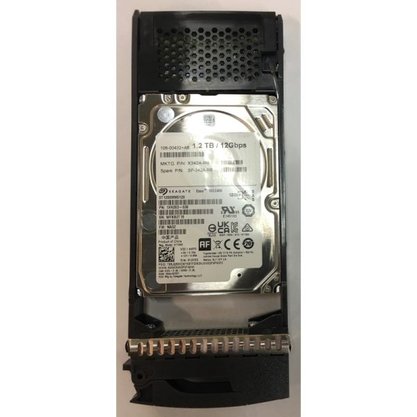 108-00432+A8 - NetApp 1.2TB 10K RPM SAS 2.5" HDD for DS2246 24 bay enclosure, DS224C 24 bay enclosure, FAS2750, FAS2650