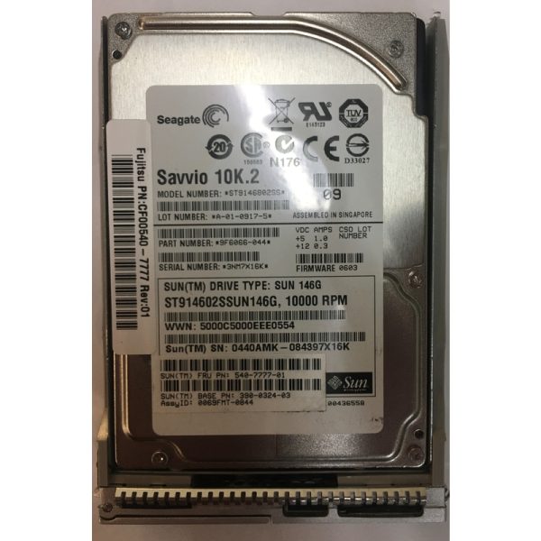 9F6066-044 - Sun 146GB 10K RPM SAS 2.5" HDD for Sun M4000, M5000 Series