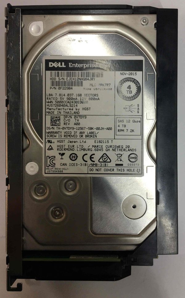HUS726040ALS240 - Dell 4TB 7200 RPM SAS 3.5" HDD with tray for EqualLogic  PS6610