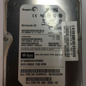 390-0355-03 - Sun 500GB 7200 RPM SATA 3.5" HDD