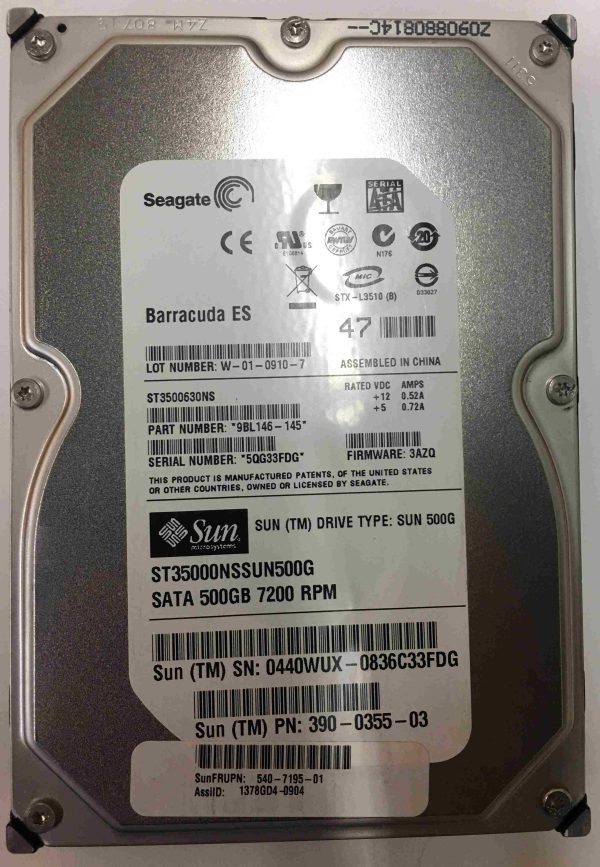 540-7195-01 - Sun 500GB 7200 RPM SATA 3.5" HDD