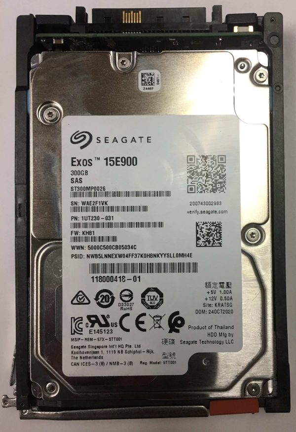 1UT230-031 - EMC 300GB 15K RPM SAS 2.5" HDD for VNX5200, 5400, 5600, 5800, 7600, 8000 25 disk enclosure, VNX5400, 5600, 5800, 7600, 8000 120 disk enclosure, VNXe1600, 3200