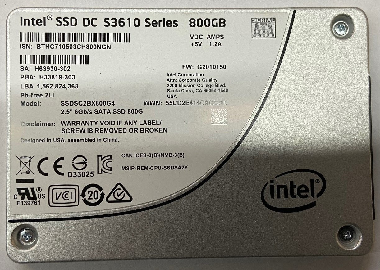 SSDSC2BX800G4 – 800GB SSD SATA 2.5″ HDD DC 3610 Disk Drive Finder