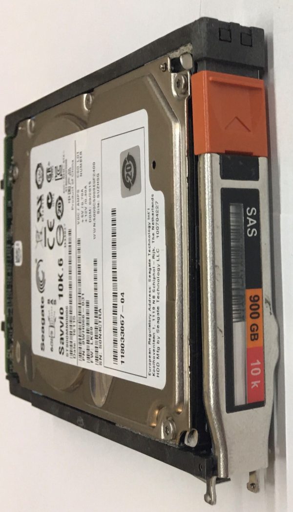 ST900MM0_CLAR900 - EMC 900GB 10K RPM SAS 2.5" HDD for VNX5100, 5200, 5300, 5400, 5500, 5600, 5700, 5800, 7500, 7600, 8000 25 disk enclosures, VNX5400, 5600, 5800, 7600, 8000 120 disk, enclosures, VNXe1600, 3100, 3150, 3200, 3300 series. 1 year warranty.