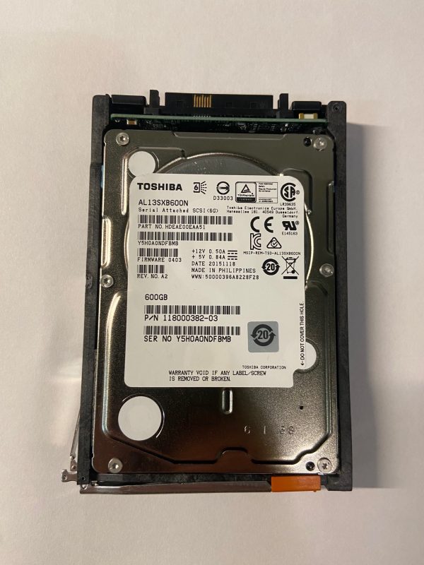 118000382-03 - EMC 600GB 15K RPM SAS 2.5" HDD for VNX5200, 5400, 5600, 5800, 7600, 8000 series 25 disk and 120 disk enclosures