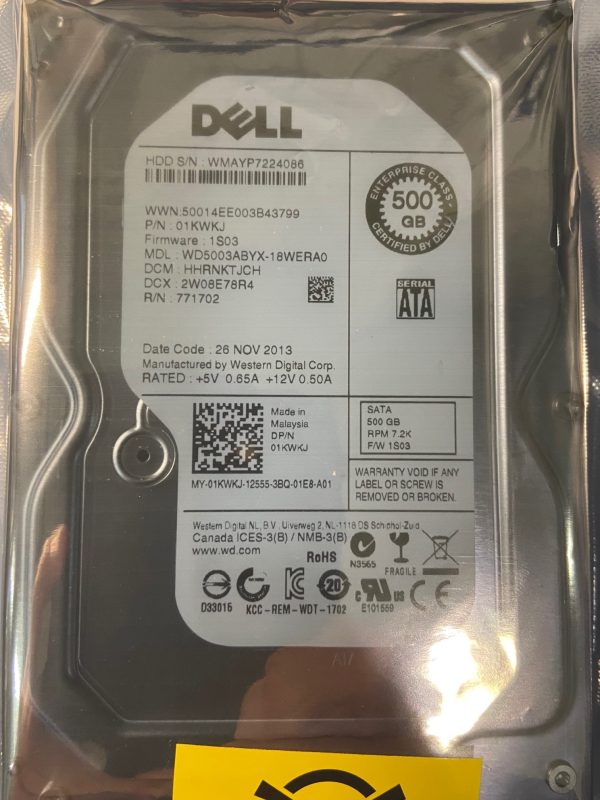 WD5003ABYX-18WERA0 - Western Digital 500GB 7200 RPM SATA 3.5" HDD