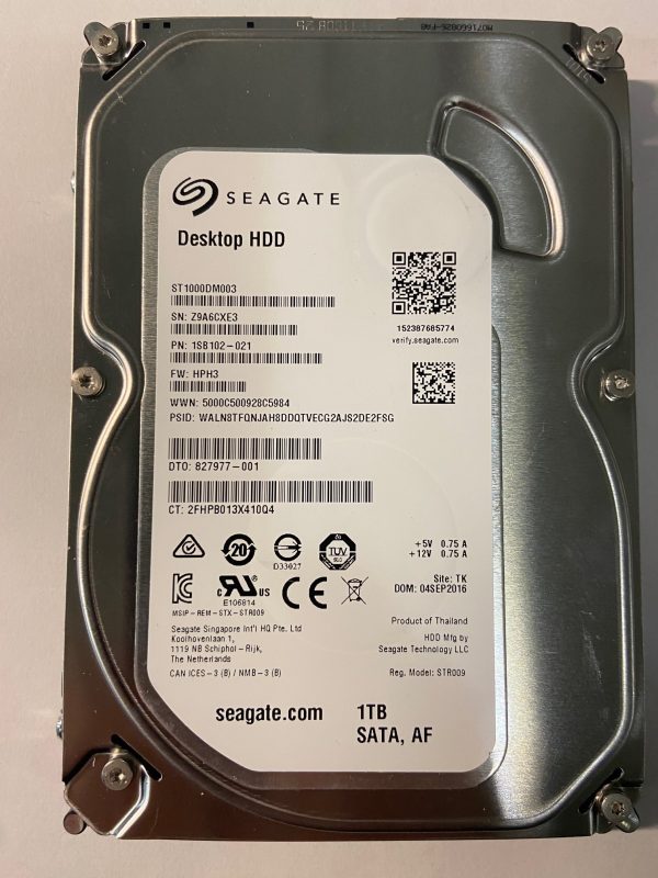 1SB102-021 - Seagate 1TB 7200 RPM SATA 3.5" HDD