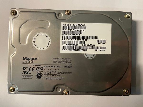 VQ20A013-01-B - Maxtor 20GB 7200 RPM IDE 3.5" HDD