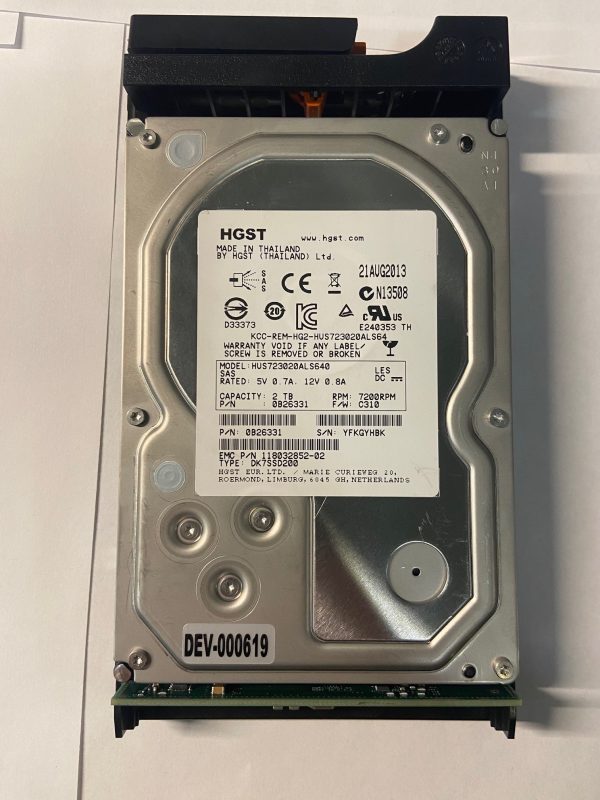 0B26331 - Data Domain 2TB 7200 RPM SAS 3.5" HDD for Data Domain  DD2200, DD2500 12 bay enclosures