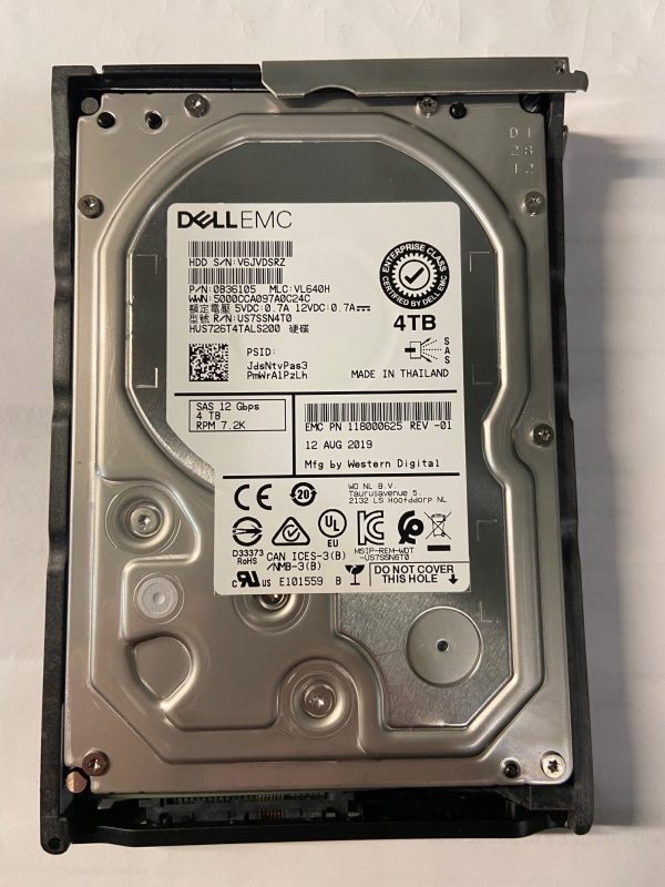 118000625 - Data Domain 4TB 7200 RPM SAS 3.5" HDD for Data Domain DS60, 60 bay enclosures