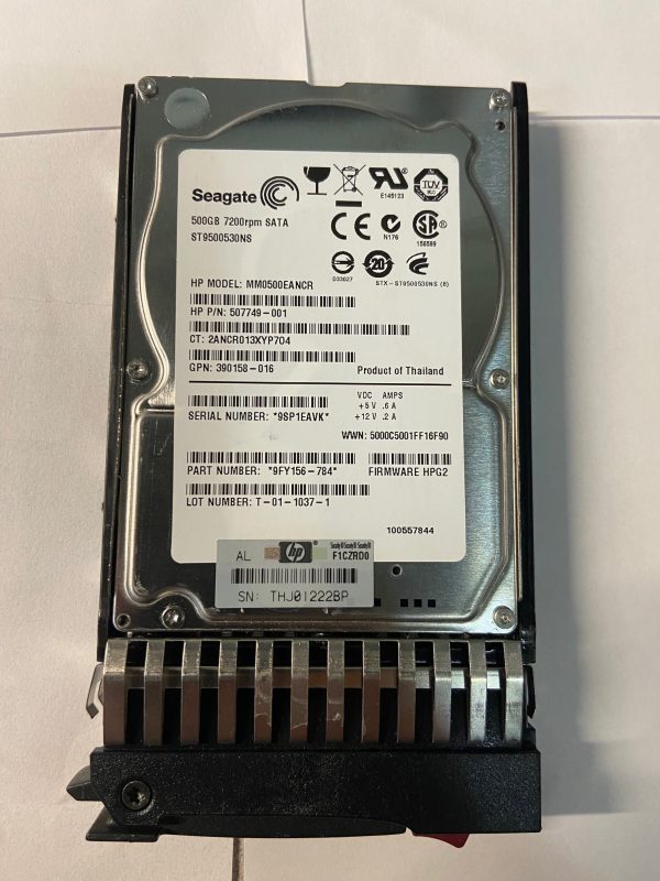 MM0500EANCR - HP 500GB 7200 RPM SATA 2.5" HDD W/ MDL tray