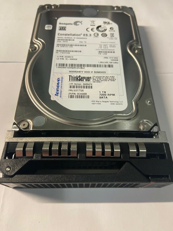 9ZM173-076 - Lenovo 1TB 7200 RPM SATA 3.5" HDD W/ tray for Precision 5820, 0 power on hours