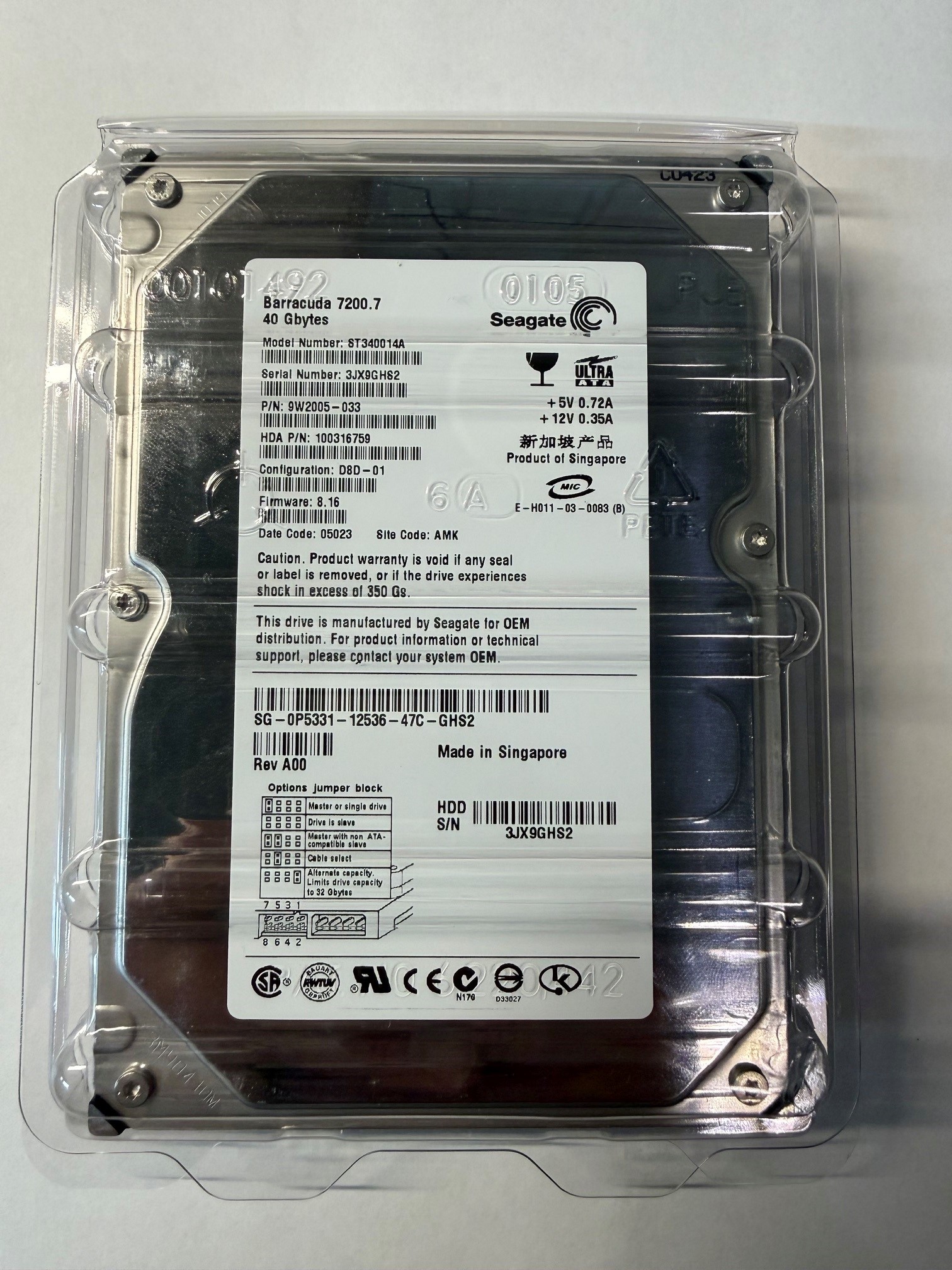ST340014A - Seagate 40GB 7200 RPM IDE 3.5" HDD ST340014A - Seagate 40GB 7200 RPM IDE 3.5" HDD