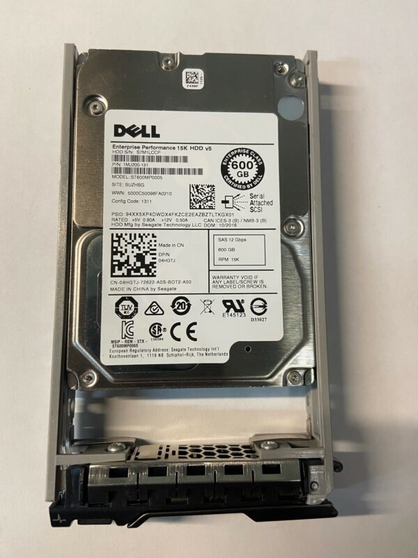 4HGTJ - Dell 600GB 15K RPM SAS 2.5" HDD w/ R series tray