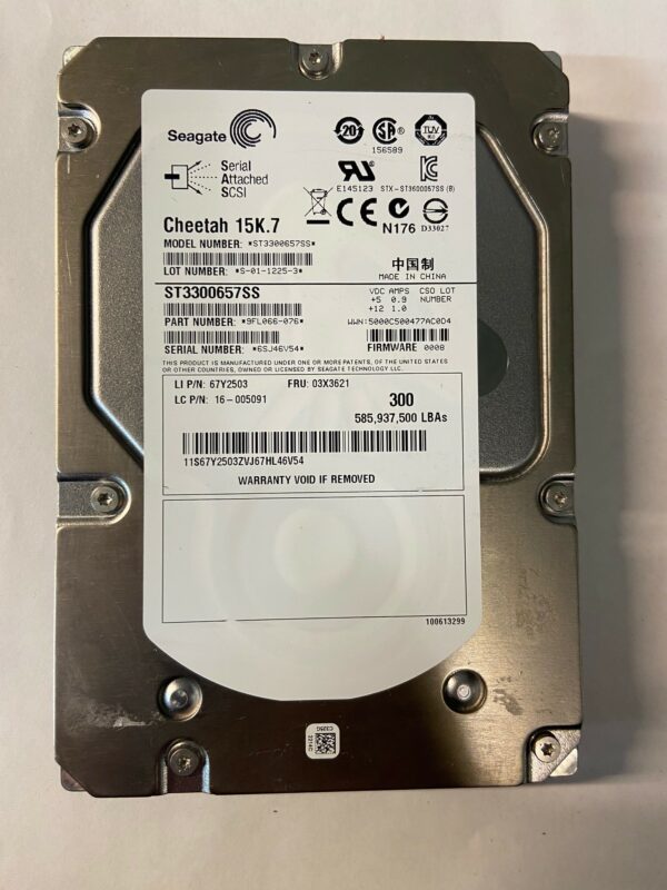 9FL066-076 - Lenovo 300GB 15K RPM SAS 3.5" HDD