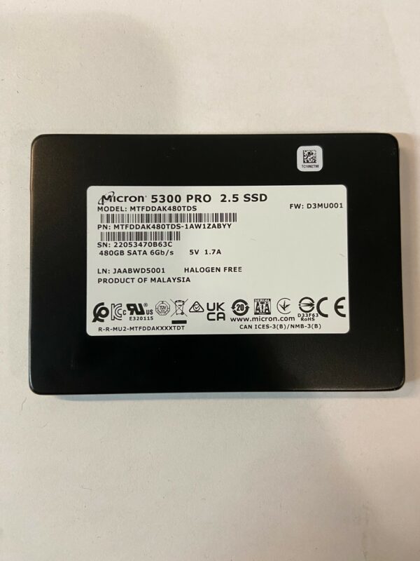 MTFDDAK480TDS-1AW1ZABYY - Micron 480GB SSD SATA 2.5" HDD