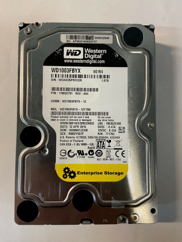 WD1003FBYX-12T7B0 - Western Digital 1TB 7200 RPM SATA 3.5" HDD