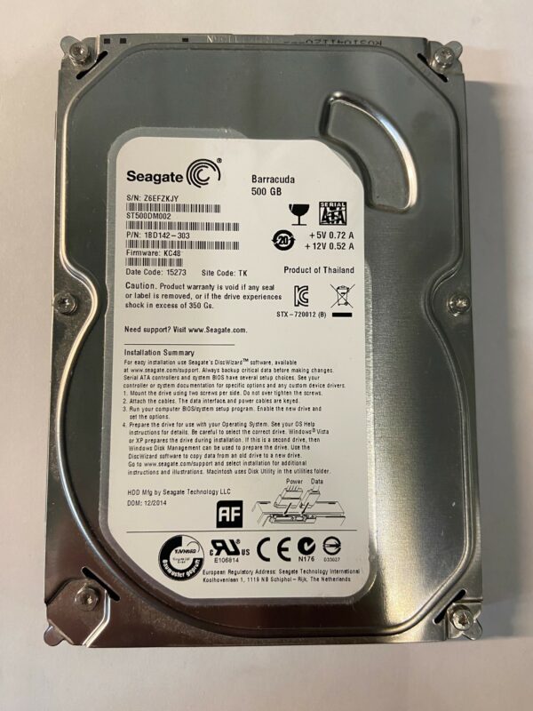 1BD142-303 - Seagate 500GB 7200 RPM SATA 3.5" HDD