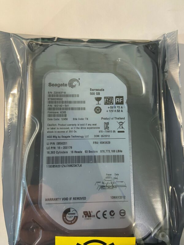 1BD142-541 - Seagate 500 GB 7200 RPM SATA 3.5" HDD